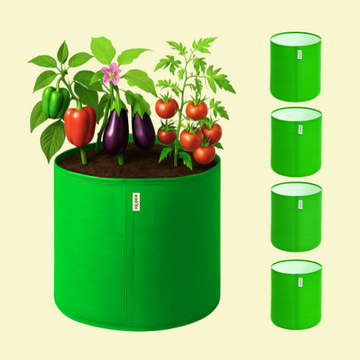 ROOTSY 15x15 Grow Bag for Vegetable Gardening, Premium HDPE 260 GSM, Green Plant Bags for Terrace Garden